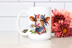 Bored Housewife Cow with Daisy | Clipart Product Image 2