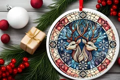 Round Christmas Ornament Sublimation|Clipart Product Image 1