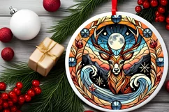 Round Christmas Ornament Sublimation|Clipart Product Image 1