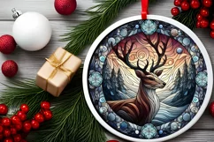 Round Christmas Ornament Sublimation|Clipart Product Image 1