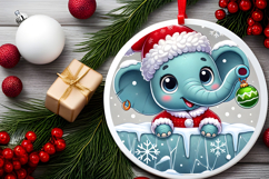 Round Christmass Ornament PNG Product Image 2