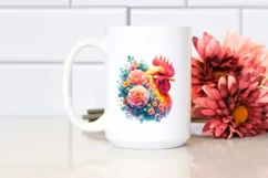 Vibrant Chicken Half Flowers | Sublimation | Clipart Product Image 2