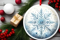 Round Christmas Ornament Sublimation|Clipart Product Image 2