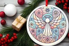 Round Christmas Ornament Sublimation|Clipart Product Image 1