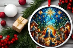 Round Christmas Ornament Sublimation|Clipart Product Image 2