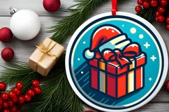 Round Christmas Ornament Sublimation|Clipart Product Image 1