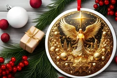 Round Christmas Ornament Sublimation|Clipart Product Image 1
