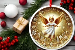 Round Christmas Ornament Sublimation|Clipart Product Image 1