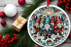 Round Christmas Ornament Sublimation|Clipart Product Image 1