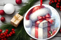 Round Christmas Ornament Sublimation|Clipart Product Image 1
