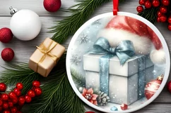 Round Christmas Ornament Sublimation|Clipart Product Image 1