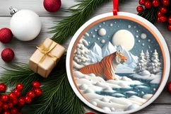 Round Christmas Ornament Sublimation|Clipart Product Image 2