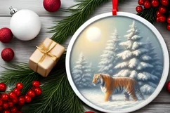 Round Christmas Ornament Sublimation|Clipart Product Image 2