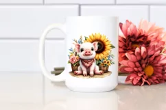 Funny Cute Baby Pig Sitting | Sublimation | Clipart Product Image 2