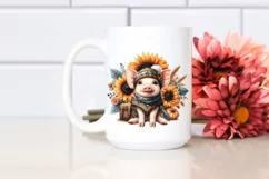 Funny Cute Baby Pig Sitting | Sublimation | Clipart Product Image 2