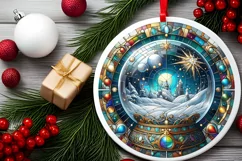 Round Christmas Ornament Sublimation|Clipart Product Image 1