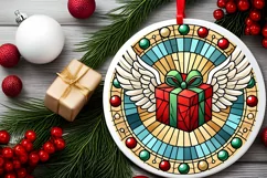 Round Christmas Ornament Sublimation|Clipart Product Image 1
