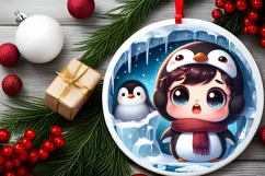 Round Christmas Ornament Sublimation|Clipart Product Image 2
