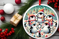 Round Christmas Ornament Sublimation|Clipart Product Image 2