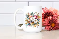 Colorful Bouquet with Gardenia Splash | Sublimation Clipart Product Image 2