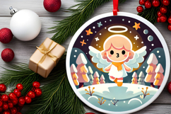 Round Christmass Ornament PNG Product Image 2