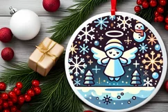Round Christmas Ornament Sublimation|Clipart Product Image 1