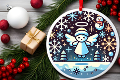 Round Christmass Ornament PNG Product Image 2