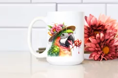 Funny Cute Parrot Tongue Out Dripping | Sublimation Clipart Product Image 2