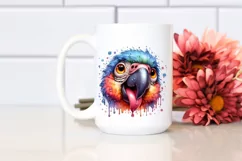 Funny Cute Parrot Tongue Out Dripping | Sublimation Clipart Product Image 2