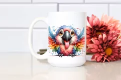 Funny Cute Parrot Tongue Out Dripping | Sublimation Clipart Product Image 2
