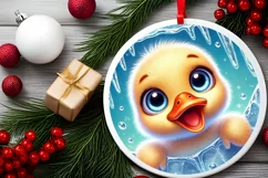 Round Christmas Ornament Sublimation|Clipart Product Image 1