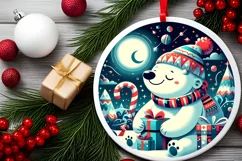 Round Christmas Ornament Sublimation|Clipart Product Image 2