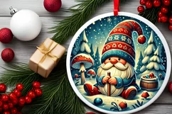 Round Christmas Ornament Sublimation|Clipart Product Image 1