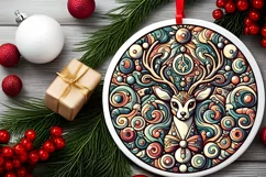 Round Christmas Ornament Sublimation|Clipart Product Image 1