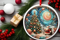 Round Christmas Ornament Sublimation|Clipart Product Image 1