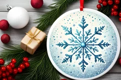 Round Christmas Ornament Sublimation|Clipart Product Image 1