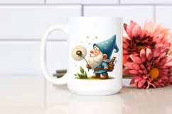 Gnome Blowing Dandelion Clipart |T-shirt, Mug, Tumbler Product Image 2