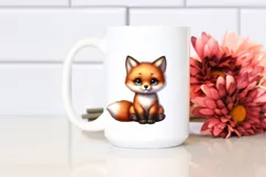 Funny Cute Baby Fox Sitting | Sublimation | Clipart Product Image 2