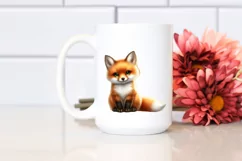 Funny Cute Baby Fox Sitting | Sublimation | Clipart Product Image 2