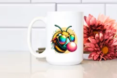 Colorful Bee Portrait with Sunglasses | Clipart Product Image 2