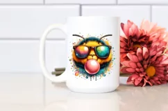 Colorful Bee Portrait with Sunglasses | Clipart Product Image 2