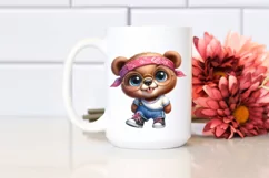 Watercolor Baby Bear Bandana Clipart Product Image 2