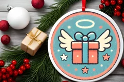 Round Christmas Ornament Sublimation|Clipart Product Image 1