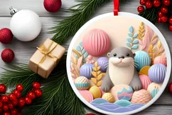 Round Christmas Ornament Sublimation|Clipart Product Image 2