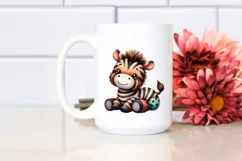 Colorful Baby Plush Zebra | Sublimation | Clipart Product Image 2