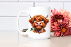 Watercolor Highland Cow Portrait Clipart Product Image 2