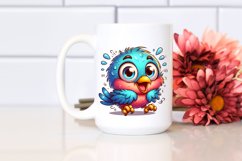 Colorful Small Baby Thrush | Sublimation | Clipart Product Image 2