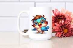 Colorful Small Baby Thrush | Sublimation | Clipart Product Image 2