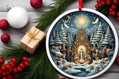 Round Christmas Ornament Sublimation|Clipart Product Image 1