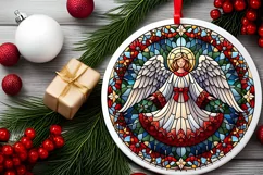 Round Christmas Ornament Sublimation|Clipart Product Image 1